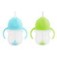 Munchkin Any Angle Weighted Straw Trainer Cup With Click Lock Lid, 7 Ounce, 2 Count (Pack Of 1), Blue/Green, 17349