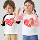 Kids Valentine'S Day Tees All You Need Is Love Red Heart T-Shirt Long Sleeve Raglan Pink Clothes 5T