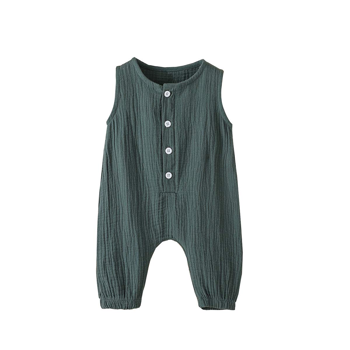 Arleysh Newborn Baby Boys Girls Romper Jumpsuit Cotton Linen Sleeveles – Cutebab WBBAPB08BWS6VL9