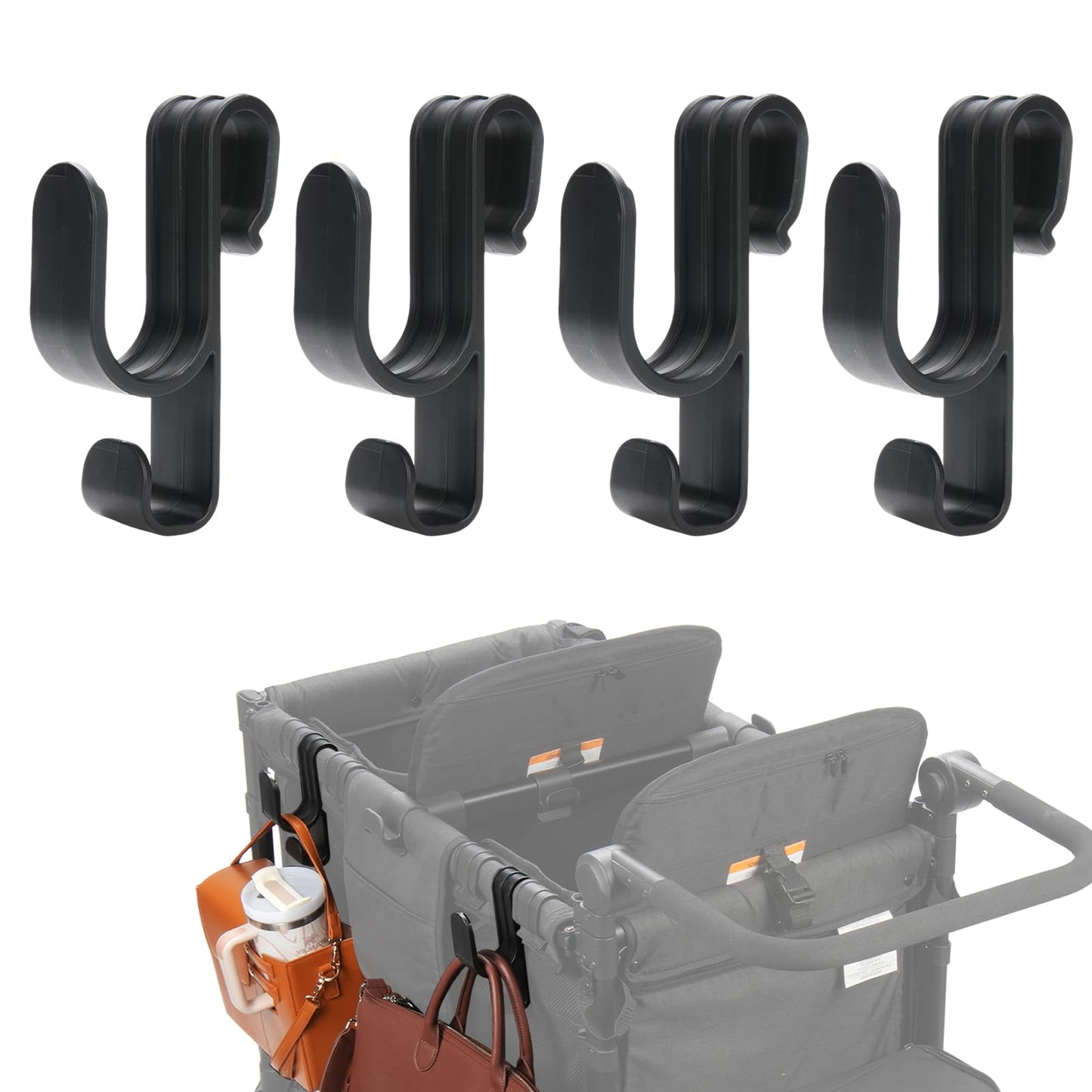 Stroller Hooks for Wonderfold Wagon W2 & W4, Double-Layer Multipurpose Side Hook for Balance Bikes & Bags, Space-Saving Wonderfo