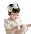 Evonest OffWhite Bow Applique Headband | Classic & Stylish Baby Girls (612M) Hair Band Hair Accessory (Off White)