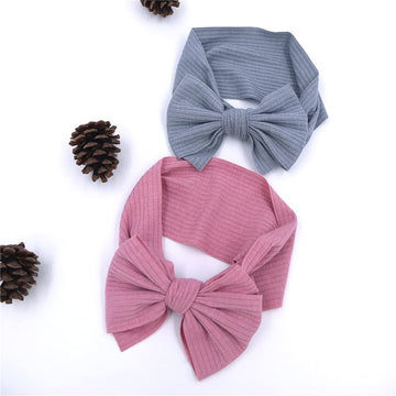 Sugarmelon Cotton Ribbed Baby Headbands Head Wrap For Newborn Toddler Hair Bow Turban Headband Hairband Infant Baby Show Gifts N