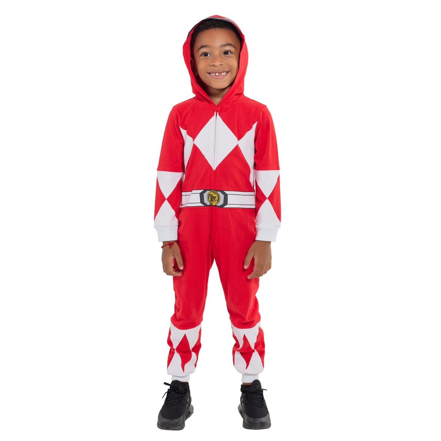 Power Rangers Red Ranger Toddler Boys Zip Up Cosplay Coverall 3T