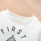 Fybitbo My First Christmas Baby Girl Boy Outfit Sweatshirt Romper Sweater Onesie Long Sleeve Bodysuit Fall Clothes (First Christ