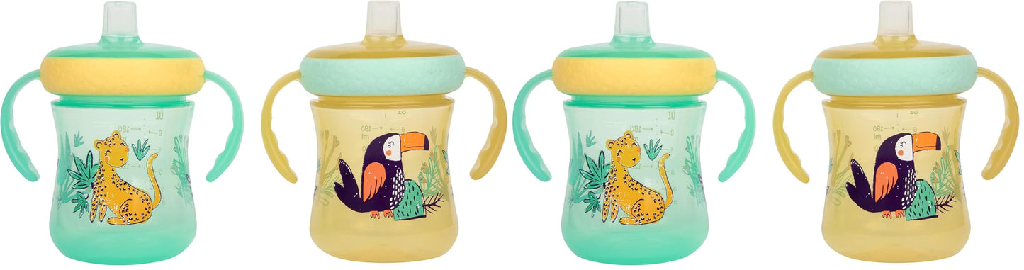 The First Years Trainer Cups | Soft Spout | For Toddlers | Jungle Themed | 2 Count