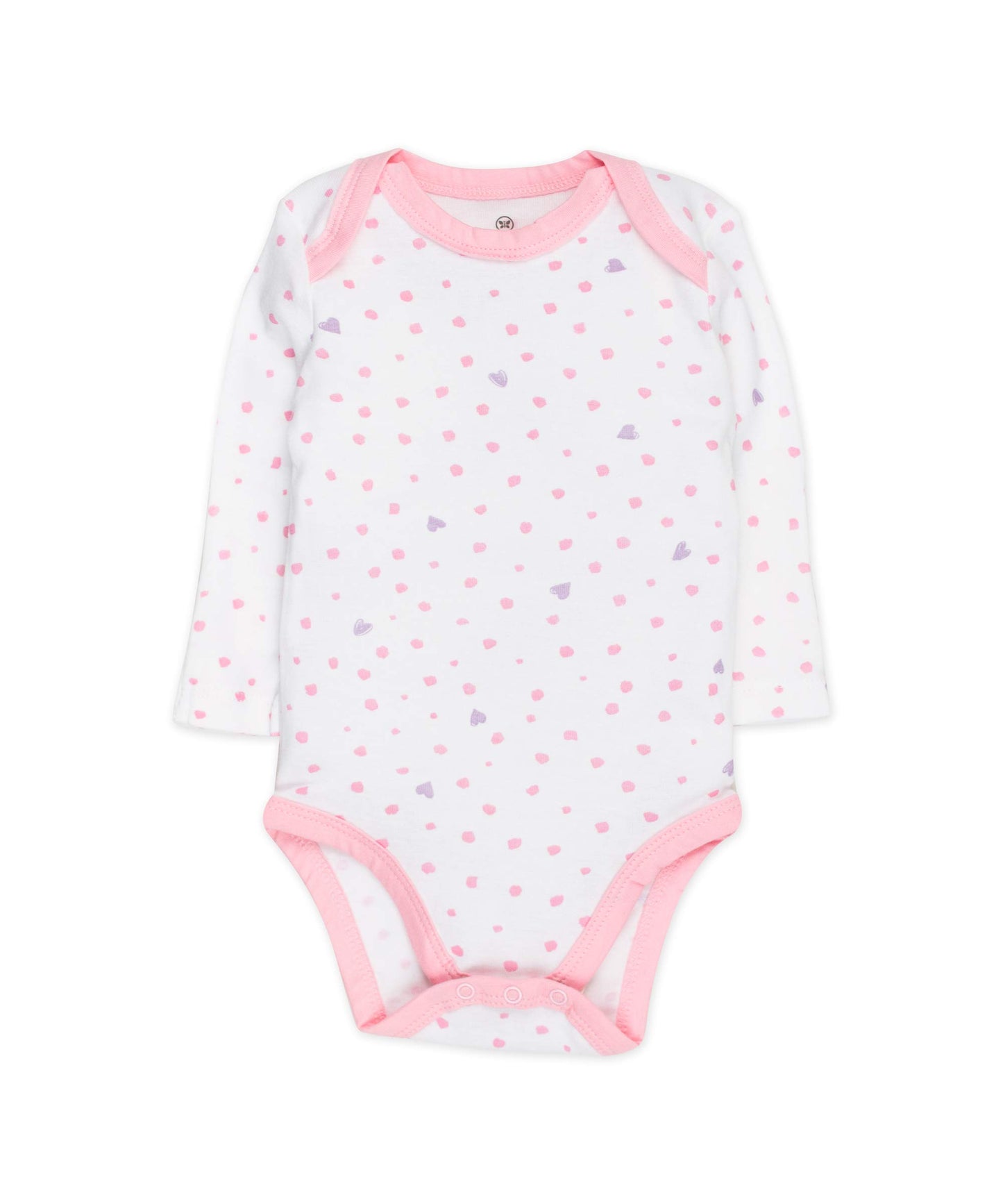 Honestbaby 5-Pack Organic Cotton Long Sleeve Bodysuits, Rose Blossom, 12 Months