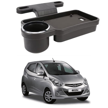 Oshotto (FT04) Foldable Car Auto Headrest Rear Back Seat Table Drink Food Cup Tray Holder Compatible with Hyundai EON  Black