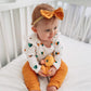 Fullfamous Newborn Baby Girl Clothes Gifts Outfits,Fall Winter Long Sleeve Romper And Pant Set Yellow Heart 0-3 Months
