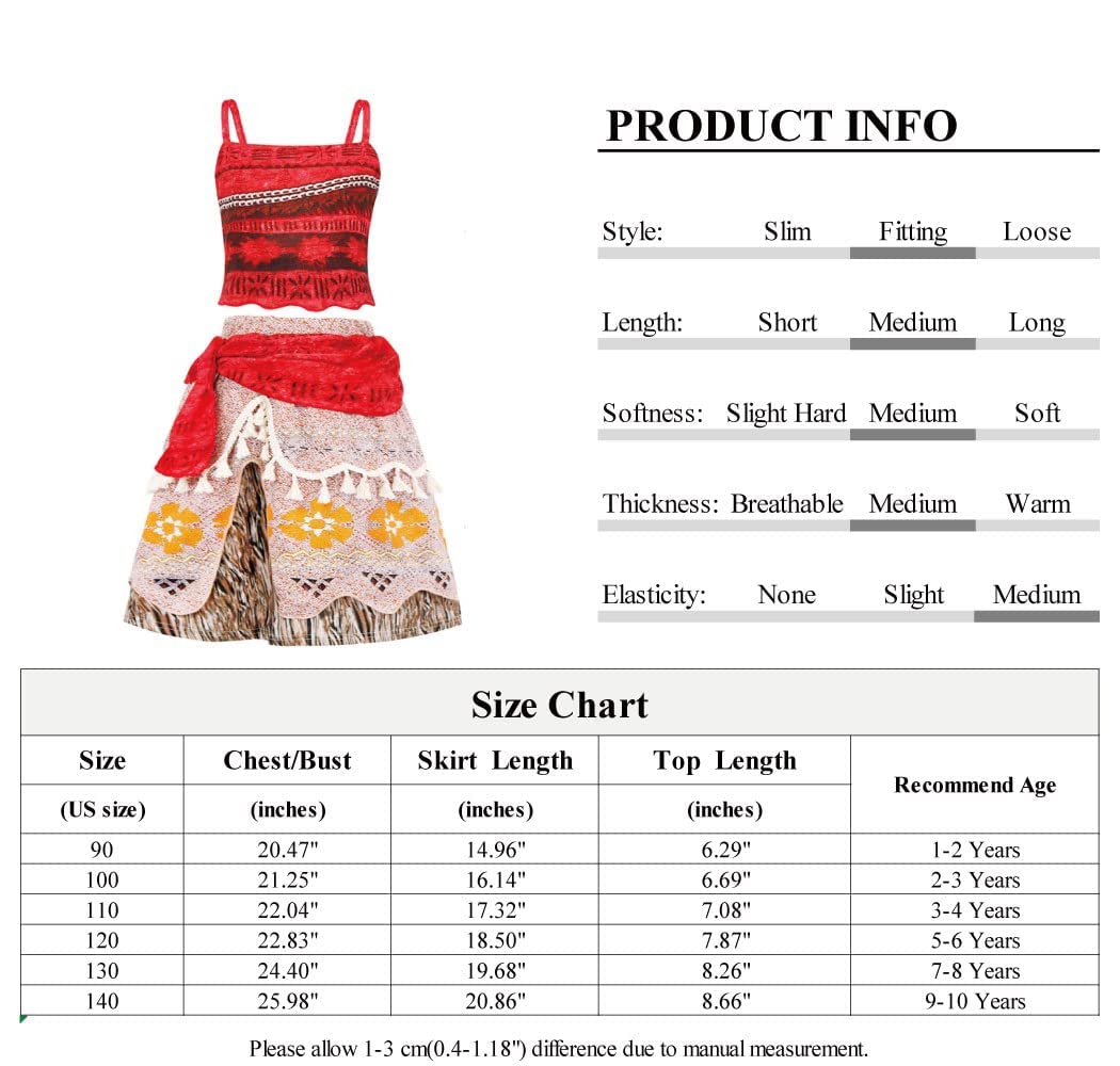 WonderBabe Girls Adventure Costumes Outfit Skirt Set Princess Halloween Christmas Dress Up Fancy Party Birthday Dress Christmas