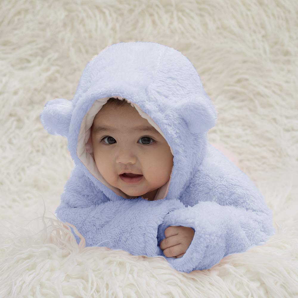 XMWEALTHY Baby Clothes Winter Coats Unisex Newborn Cute Jumpsuit Romper Coats Outfits Registry for Baby Light Blue L