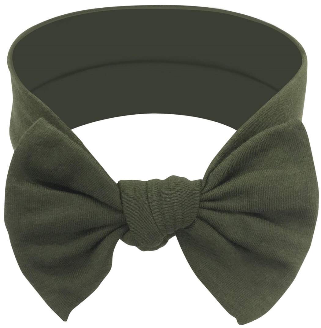 Babygiz Baby Girl Headbands-Infant,Toddler Cotton Handmade Hairbands With Bows Child Hair Accessories (Khaki Green)