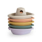 mushie Stackable Bath Boats Toy (Rustic) | Floating Bathtub Toys for Baby & Toddler, Set of 5 | Made in Denmark