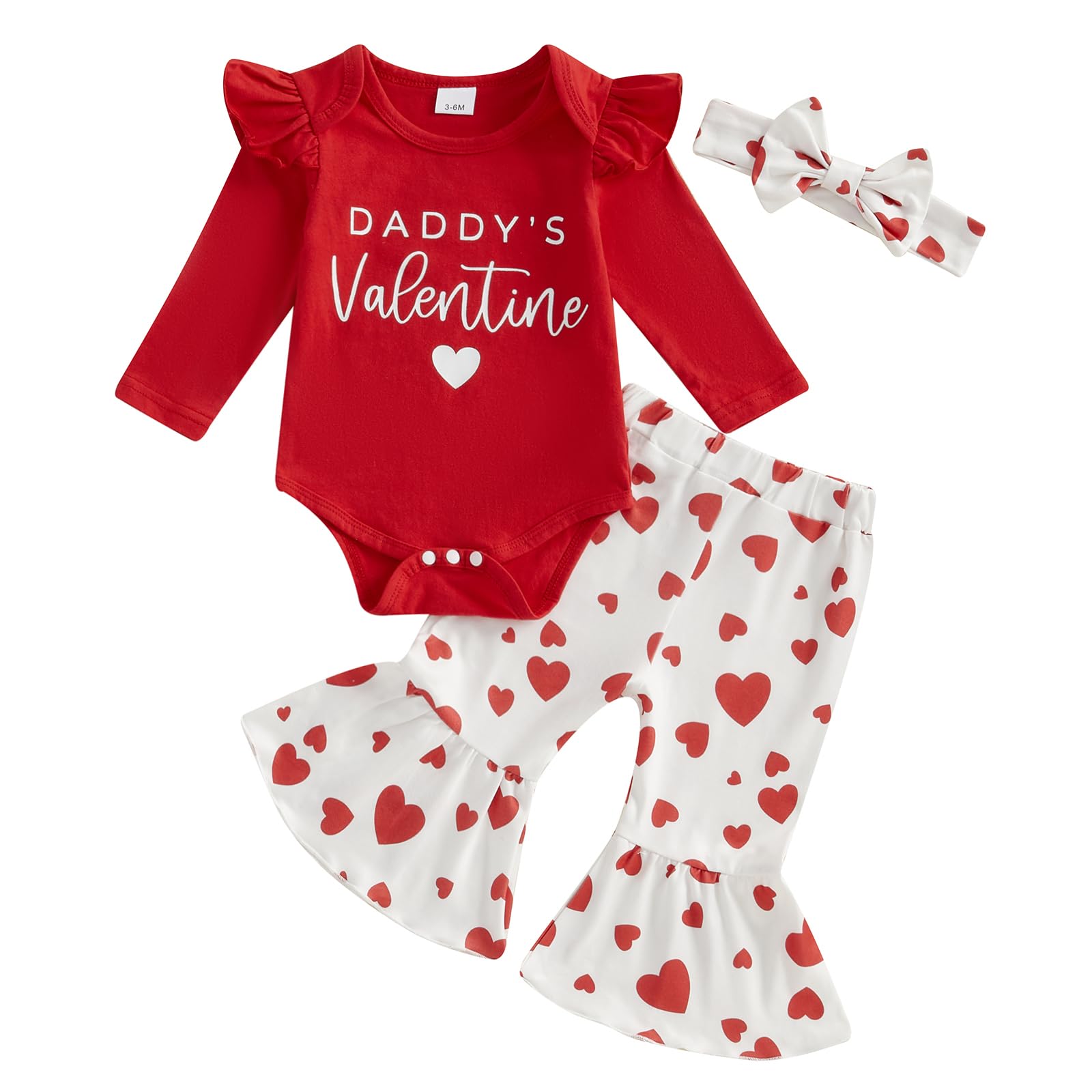 Baby Girl Valentines Day Outfit Daddys Valentine Long Sleeve Romper He – Cutebab WBBAPB0DNZHMNCX