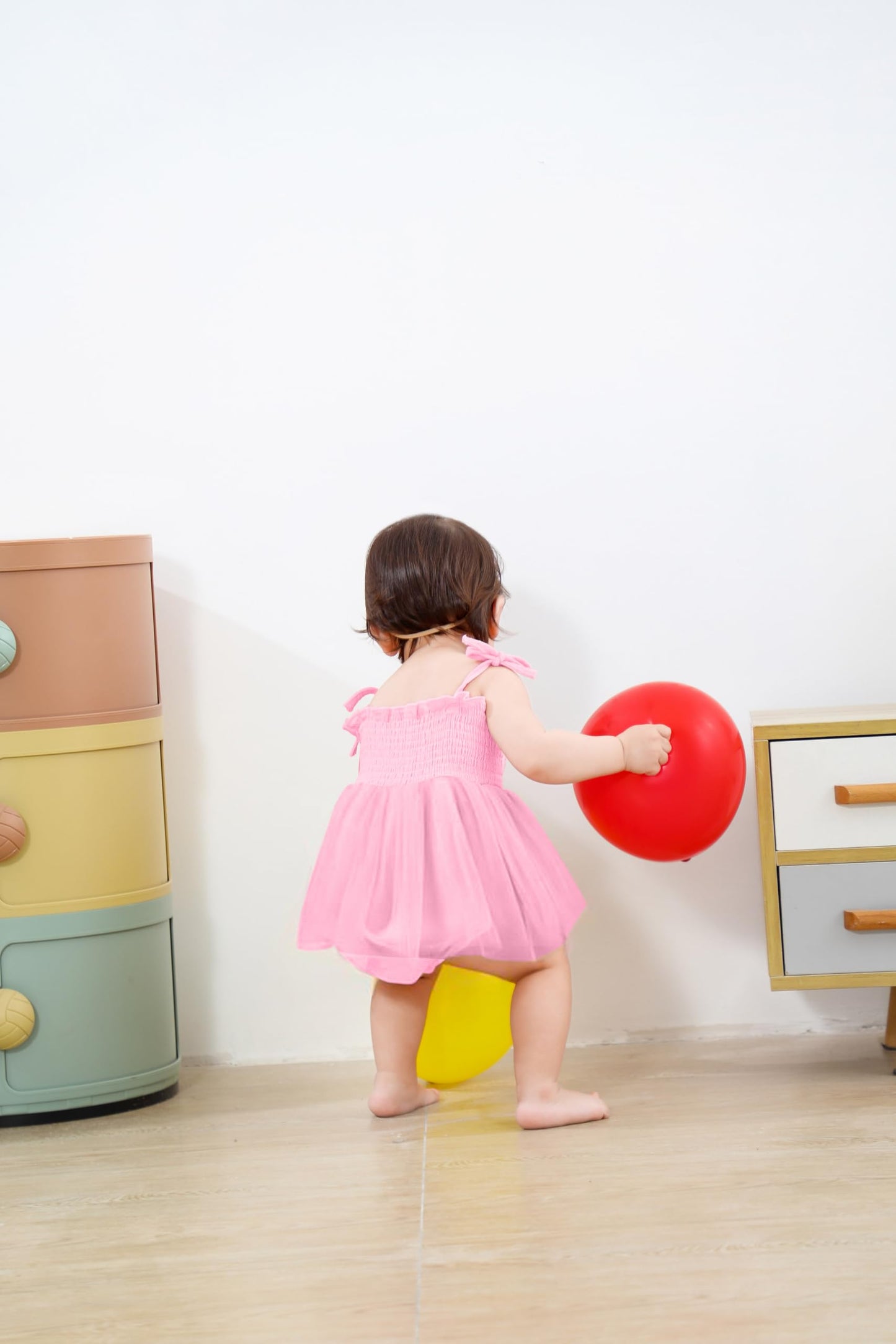 Titkkop Baby Girl 1St Birthday Clothes One Year Old Tulle Romper Sleeveless Bodysuit Cake Smash Outfits(Berry,9-12M)