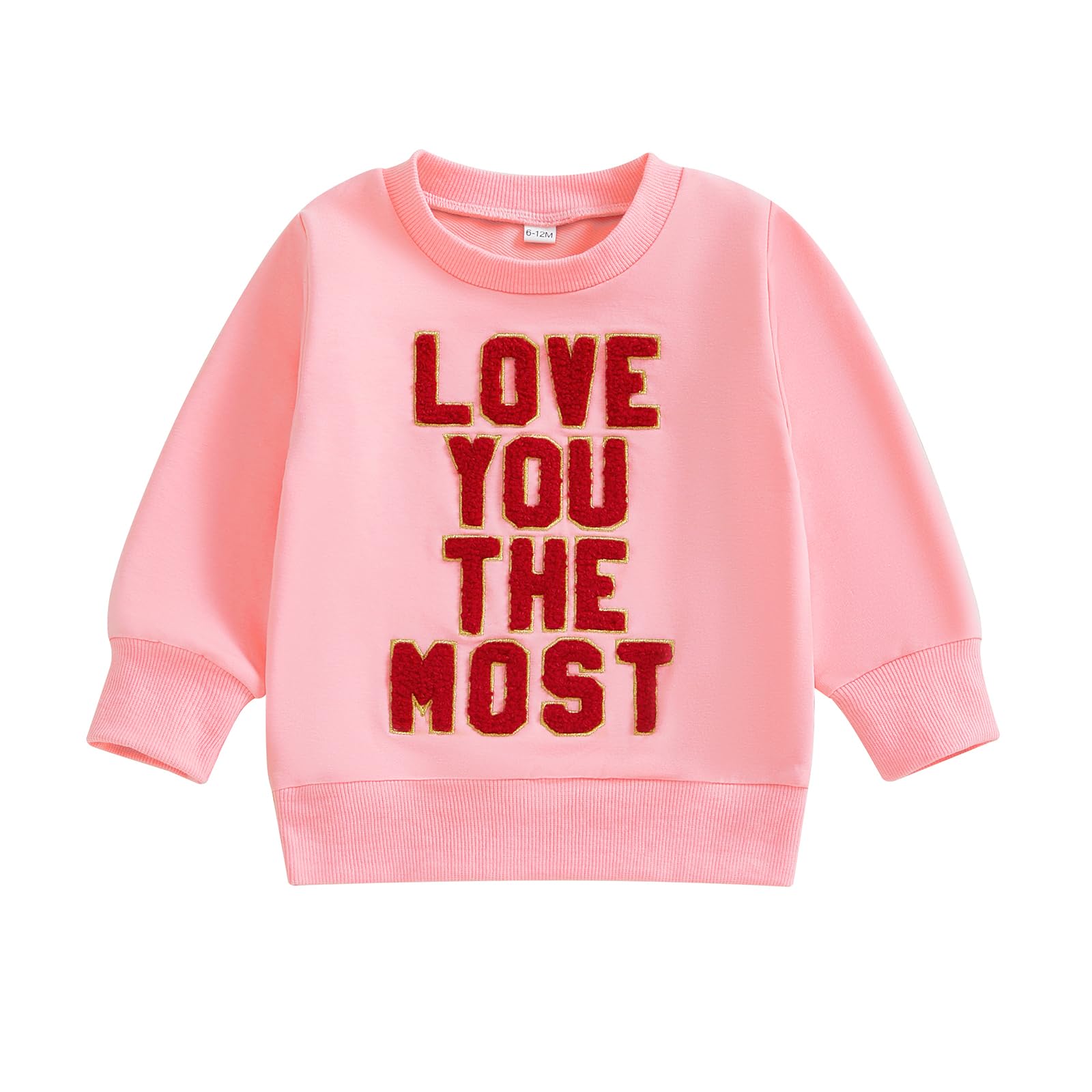 Bonangber Toddler Girl Valentines Day Outfit Love Crewneck Sweatshirt Letter Long Sleeve Shirt Pullover Tops Valentines Day Clot