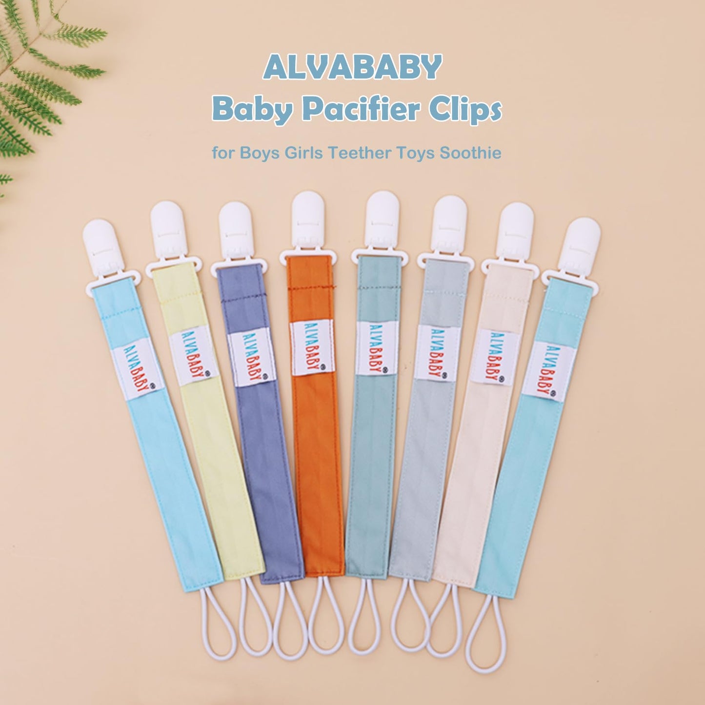 Alvababy Pacifier Clips For Neutral Boys Girls 8 Pack Pacifier Binky Paci Holder Leashes For Baby