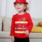 Cosland Halloween Fireman Costume Baby Firefighter Outfit, Red, 12-18 Months