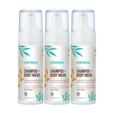 Mambino Organics Soothe Me Shampoo & Body Wash For Kids 3-Pack - Hypoallergenic, Plant-Based, Eco-Friendly Body And Hair Cleanse