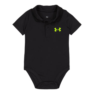 Under Armour Baby Boys Logo Polo Bodysuit, Black - Core, 3-6 Months Us