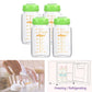 Matyz Glass Breastmilk Storage Containers, 4 Pack, 8 Oz Bottle, Compatible With Spectra Medela Philips Pump - Freezer Safe Bottl