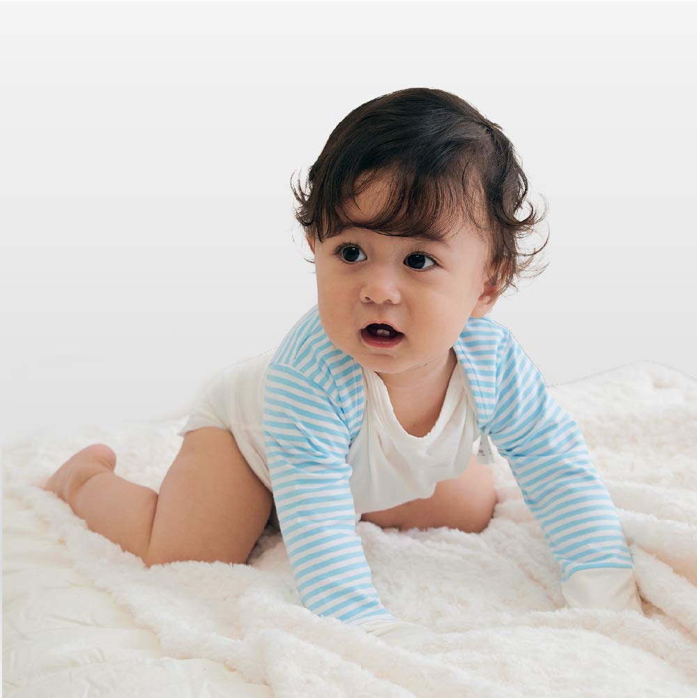 Edenswear Zinc-Infused Mitten Sleeves For Kids With Eczema (36 Months, Blue)