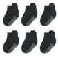 Qiyiendian 6 Pairs Non Slip Cozy Warm Ankle/Low Cut Socks With Grips For Baby Infant Toddler Kids Boys Girls(5-C Black,1-3T)