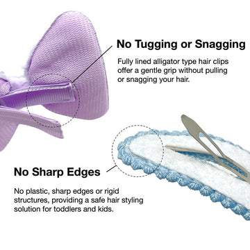 Hair Clips For Girls 17 Pcs No Slip Assorted Barrettes For Kids Bows Blue Purple Cute Hair Accessories For Little Girls Teens To