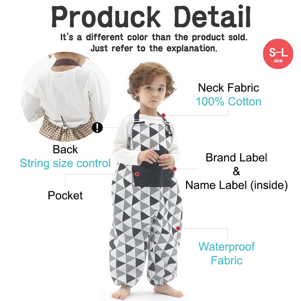 Plie Unisex Baby Toddler Children Waterproof Jumpsuit Overalls Art Smock, Erratic Dot (29-L)