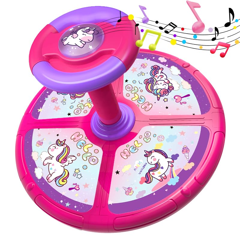 Sit And Spin, 360 Spin Toys For Toddlers, Birthday Gifts For Boys Girls With Led Lights & 3 Sounds Music, Sit On The Spin For Ch