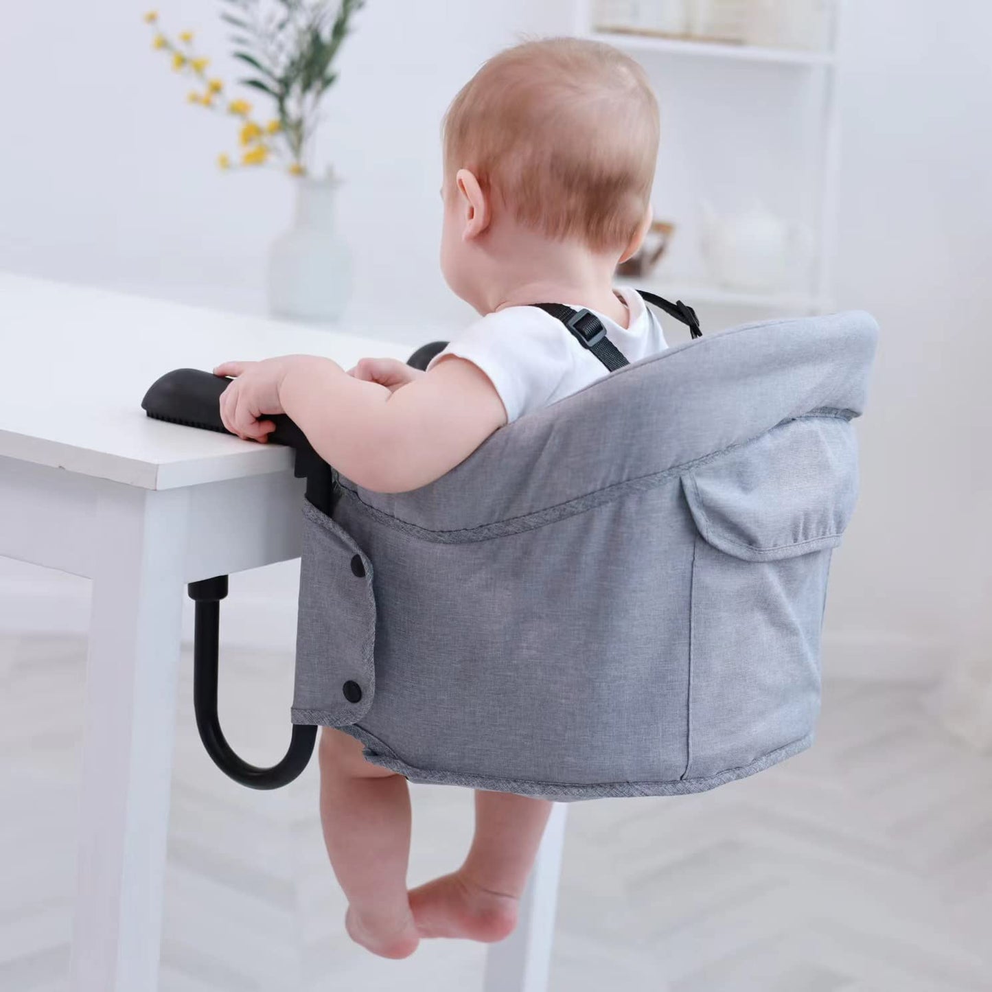 Pandaear Hook On Booster Quick Seat For Baby| Clip On Table High Chair For Home &Travel| Portable Fold-Flat High Load Design -Gr