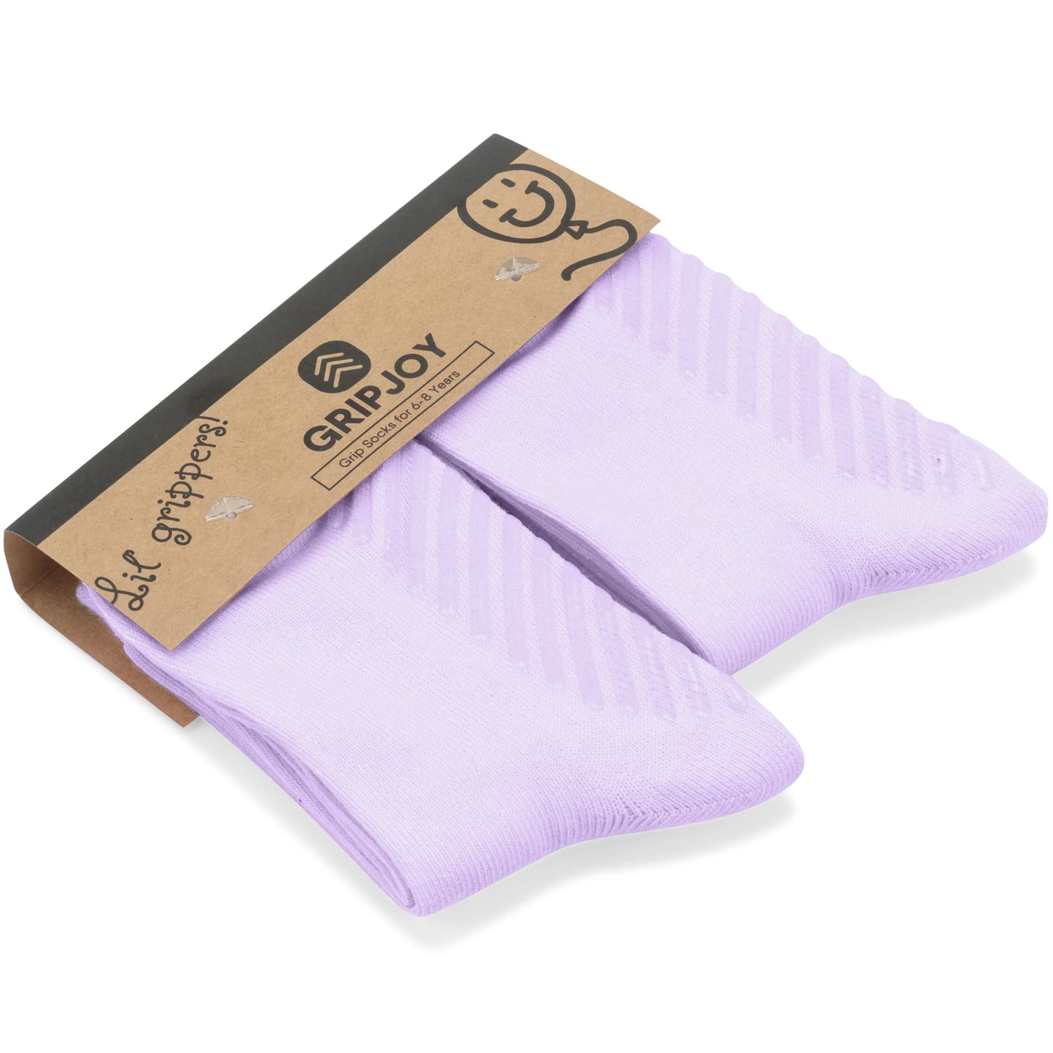 Gripjoy Toddler Socks With Grippers - Non Slip Socks For Kids - Toddler Grip Socks - 2T-4T - Purple - 4 Pairs