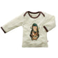 Babysoy Dr. Goodall Unisex Baby Long Sleeve Animal Print Lounge Tee, Chimp, 3-6 Months