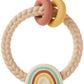 Itzy Ritzy Silicone Teether with Rattle; Rattle Teether Features Rattling Sound, Two Silicone Teething Rings and Raised Texture 