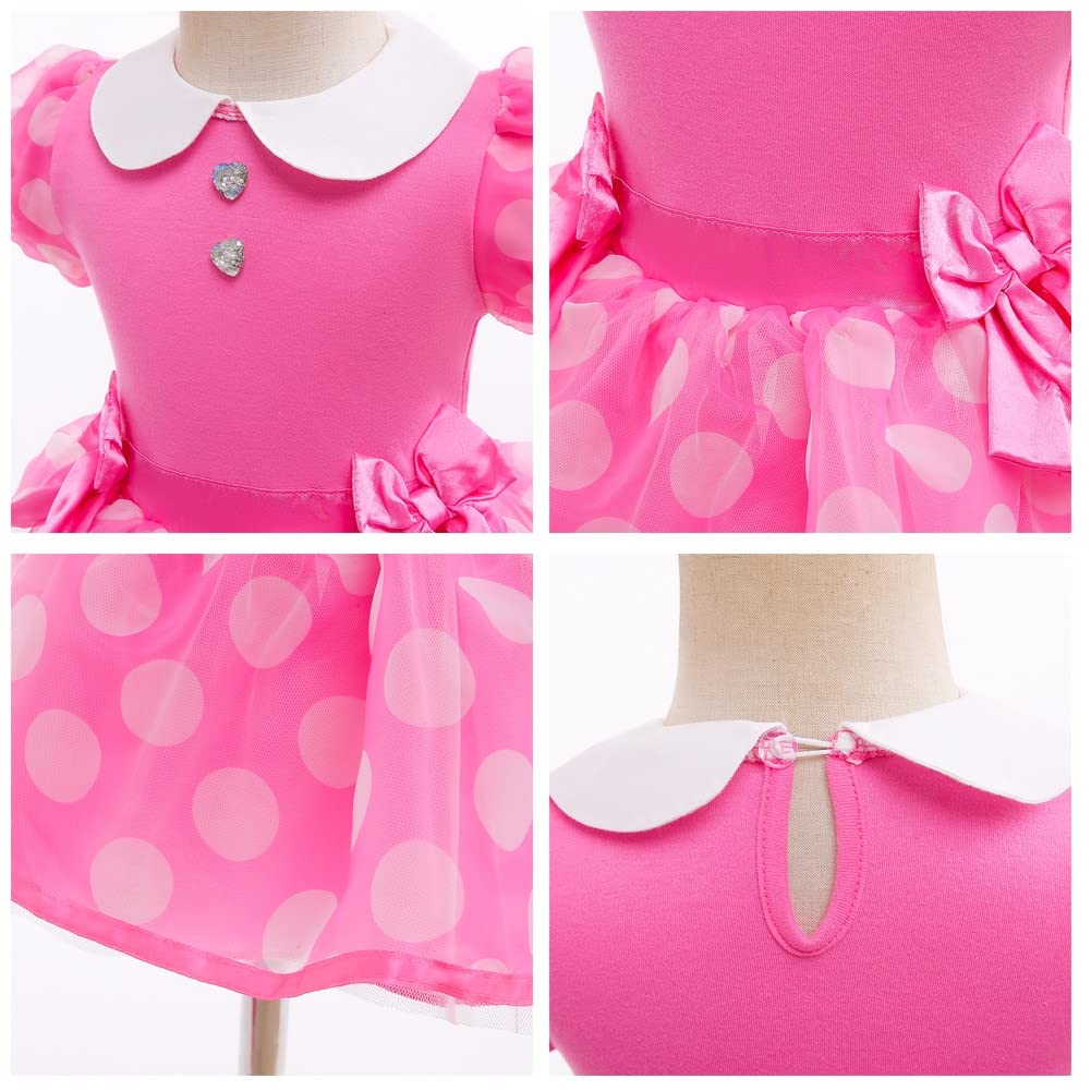 Fmyfwy Baby Girls Minnie Princess Costume Halloween Christmas Birthday Party Romper Tutu Dress W/Headband Hot Pink 80