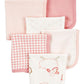 Carters 6-Pack Washcloths (Pink/Ivory)