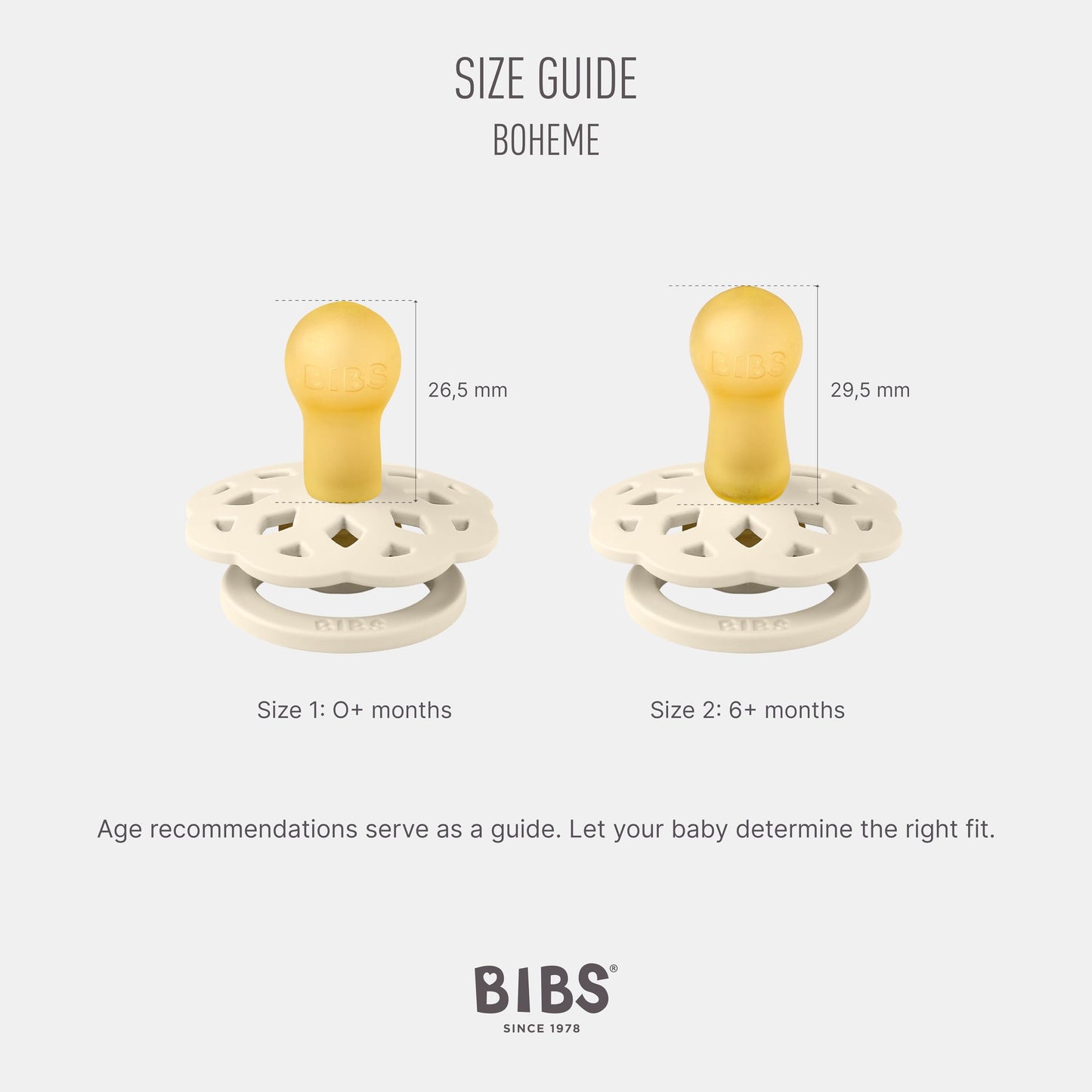 Bibs Pacifiers - Boheme Collection | Bpa-Free Baby Pacifier | Made In Denmark | Set Of 2 Vanilla/Peach Color Premium Soothers |