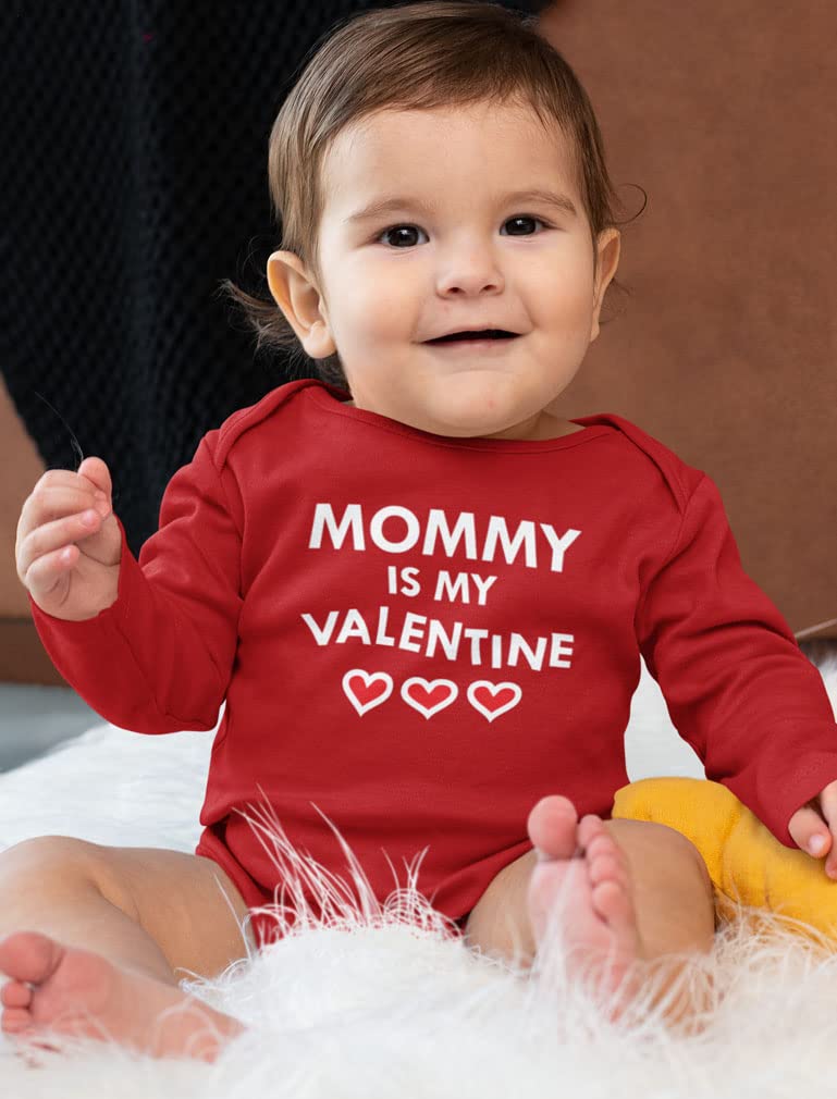 Tstars Valentines Baby Boy Girl Outfit First Valentine'S Day Clothes Mommy Is My Valentine Long Sleeve Infant Bodysuit 12M Red