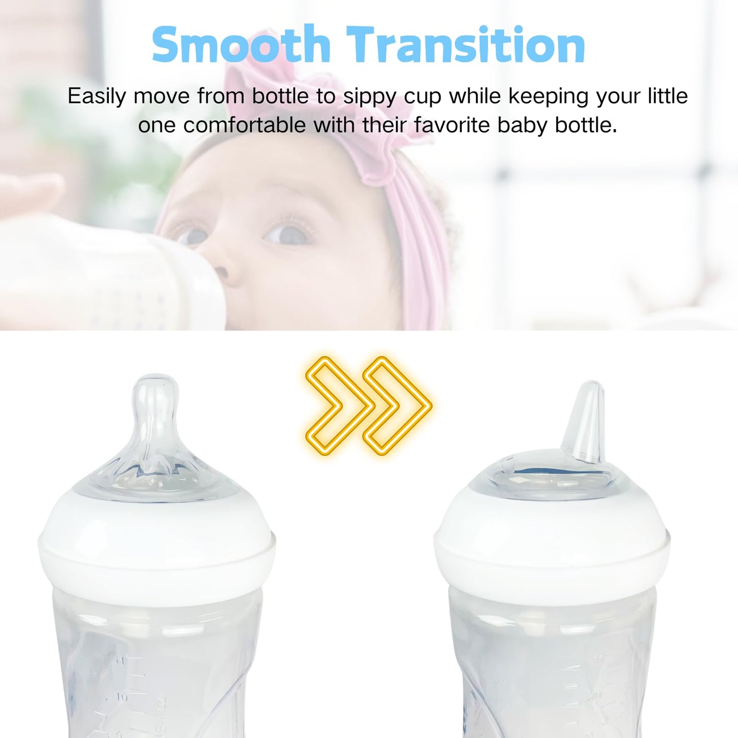 Sippy Spout Nipples Compatible With Philips Avent Natural Bottles, My Grippy Spout And Natural Trainer Sippy Cup, Soft Clear Foo