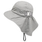 Muryobao Toddler Kids Baby Girls Boys Sun Hat Summer Upf 50+ Uv Protection Caps Wide Brim Neck Flap Beach Play Fishing Hats Grey
