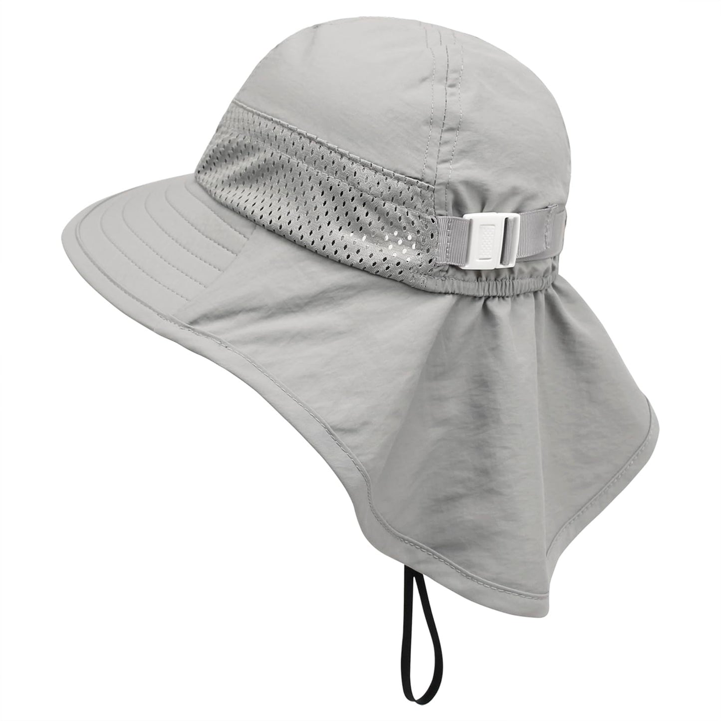 Muryobao Toddler Kids Baby Girls Boys Sun Hat Summer Upf 50+ Uv Protection Caps Wide Brim Neck Flap Beach Play Fishing Hats Grey