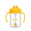 Dr. Browns Milestones Babys First Straw Cup, Training Cup with Weighted Straw, 9oz/270mL, Vintage Yellow, BPA Free, 6m+