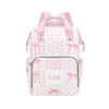 Personalized Pink Bow Diaper Bag Backpack with Name - Custom Baby Travel Tote for Mom or Dad, Nursing Bag for Girls, Shower Gift