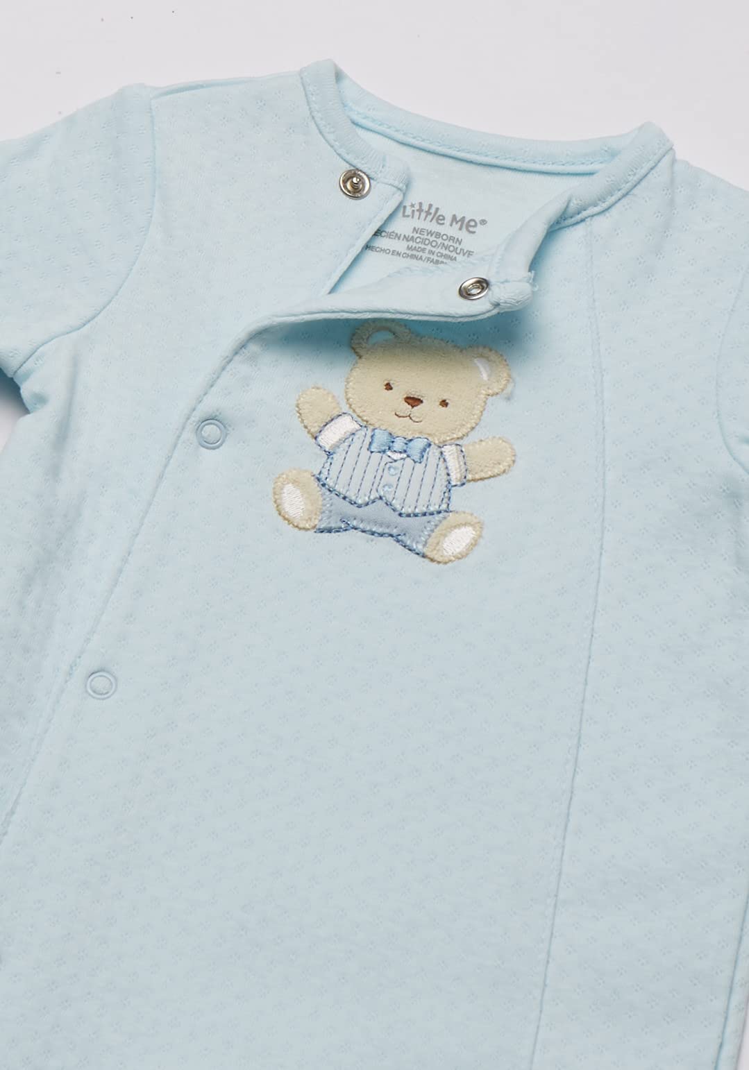 Little Me Baby-Boys Newborn Cute Bear Footie, Light Blue, 9 Months