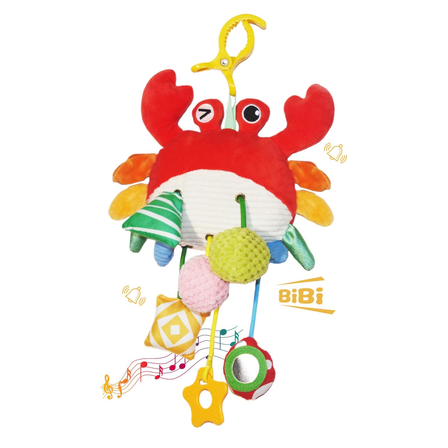 ElapseGlow Car Seat Baby Toys 0-6 Months,Stroller Toy,Babies Infant Sensory Carseat Hanging Toy Gym with Squeaker, Crinkle, Ratt