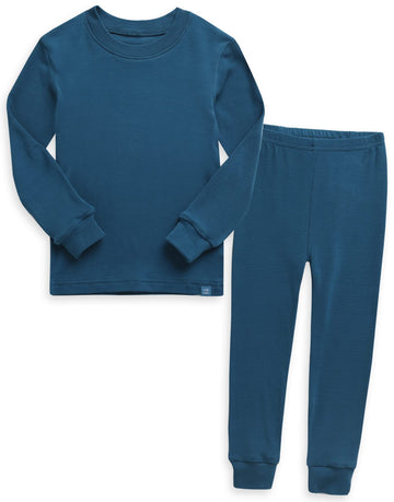 Vaenait Baby Kids Long Sleeve Sleepwear Pajamas 2Pcs Set Modal Peacockblue L