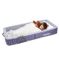 Mooedcoe Foldable Toddler Floor Bed with Sides, Folding Toddler Bed for Travel Kid Foam Sleeping Cot for Children 18M - 5yr Old 