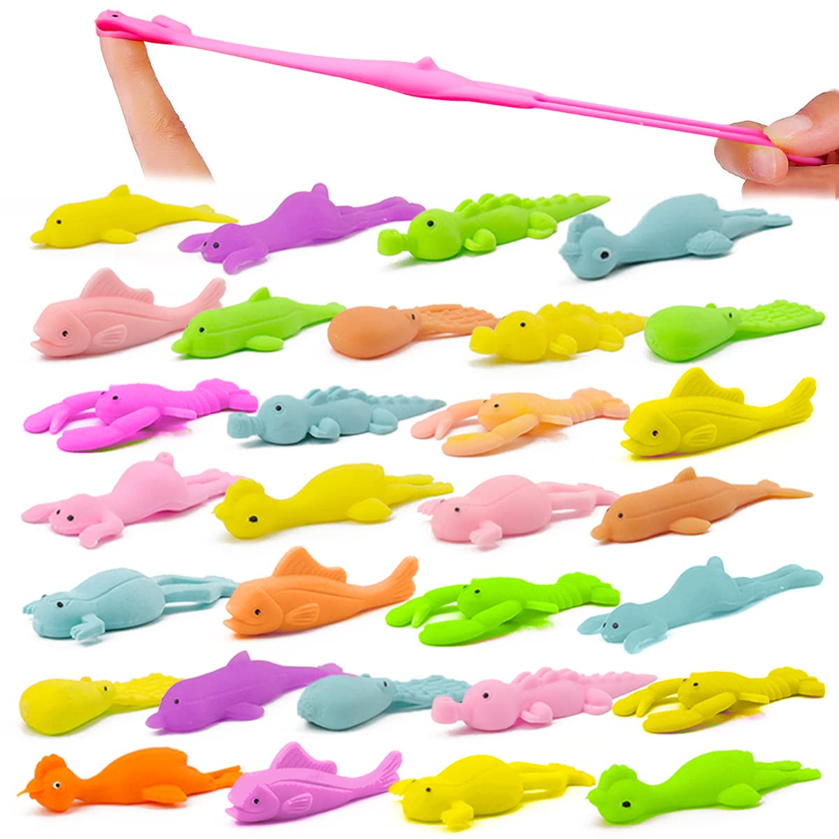 30 Pcs Slingshot Animals Finger Toys, Catapult Toys as Fun as Slingshot Chicken, Cute Shapes, More Colors, Great for Flying Game