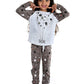 Ventra Girls Shine Star Print Nightwear  Grey, Top and Bottom Set for Kids, 100% Soft Cotton Night Dress for Girls