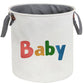 HIYAGON Laundry Baskets,Cotton Fabric Laundry Hamper,Collapsible Storage Baskets Home organizer Bin for Baby Nursery,Toys(Baby h