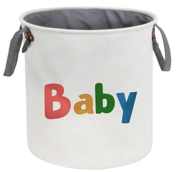 HIYAGON Laundry Baskets,Cotton Fabric Laundry Hamper,Collapsible Storage Baskets Home organizer Bin for Baby Nursery,Toys(Baby h